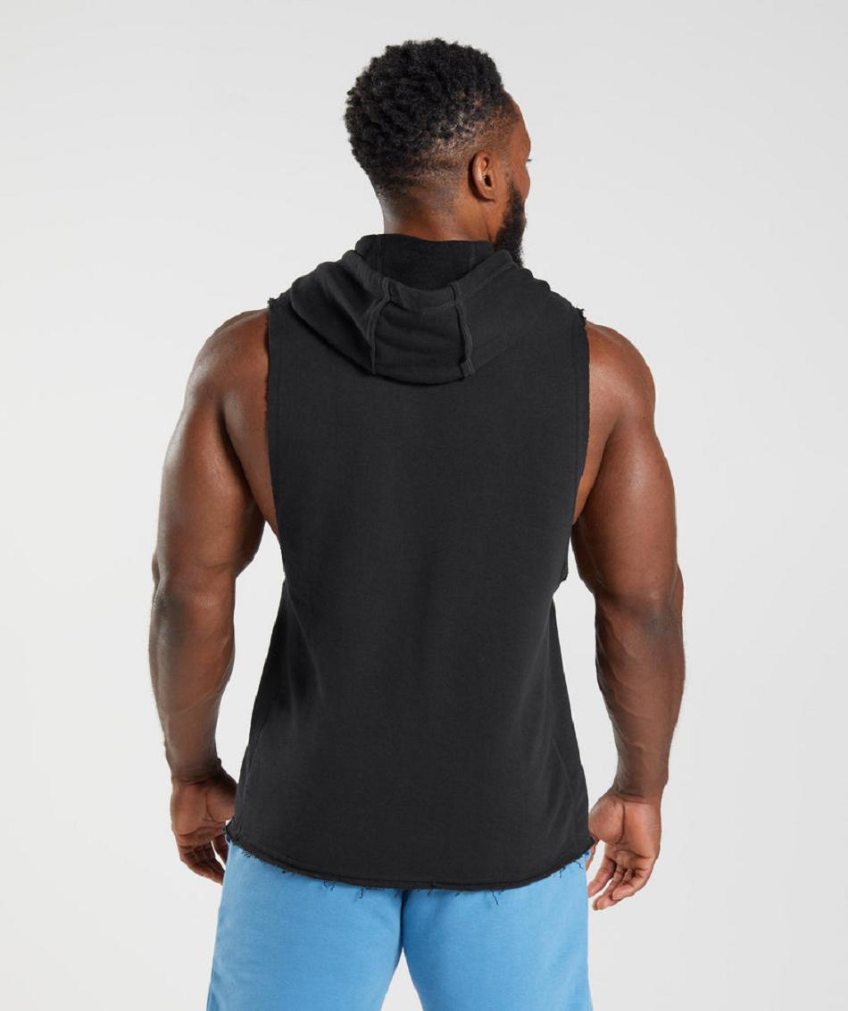 Sudadera Con Capucha Gymshark Legacy Drop Arm Hombre Negras | CO 3643JPQ